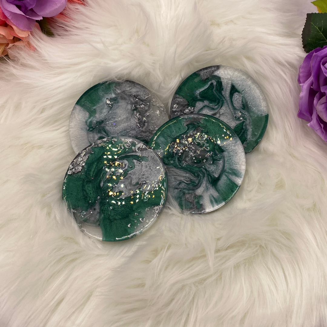 CUSTOM Round Faux Marble Coasters