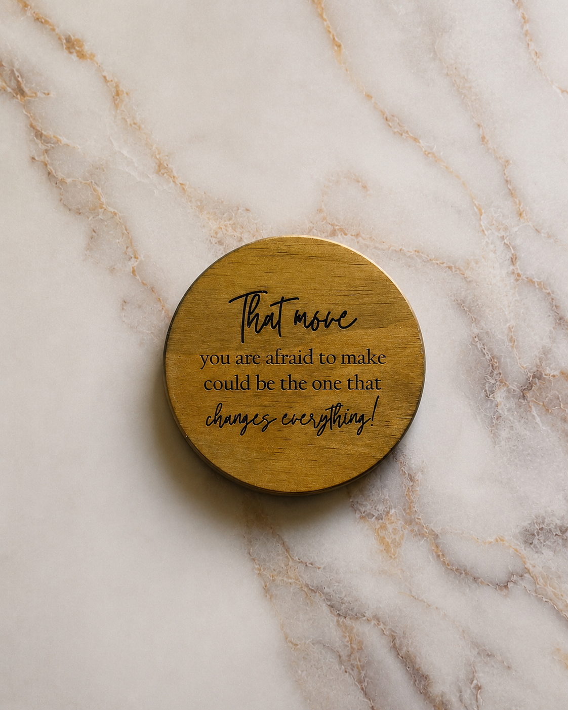 Engraved Wooden Coaster • Inspirational Quote Coaster • Gift for Women • Office Desk Decor • Empowering Gifts • Single Coaster