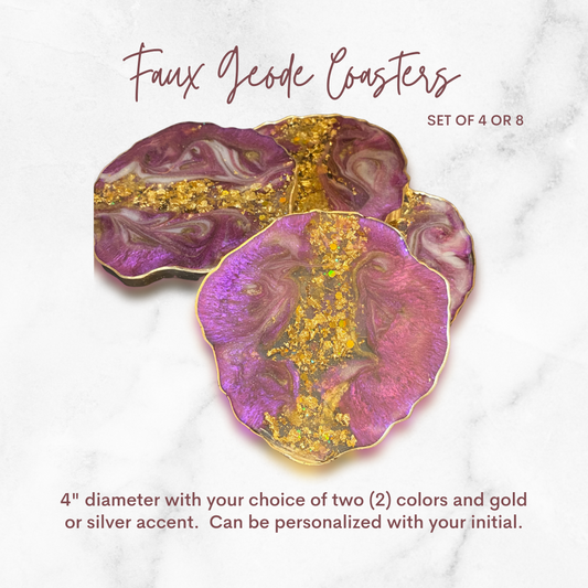 CUSTOM Geode Shaped Coasters