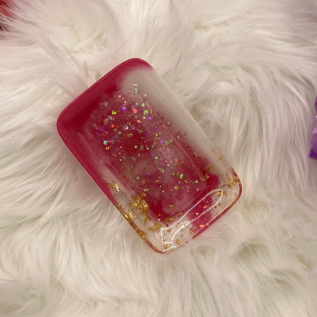 Pink with gold accents