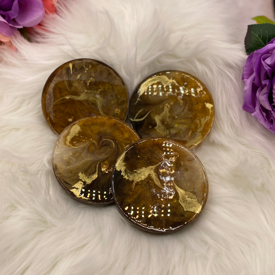 CUSTOM Round Faux Marble Coasters