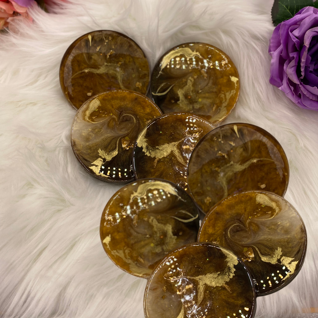 CUSTOM Round Faux Marble Coasters